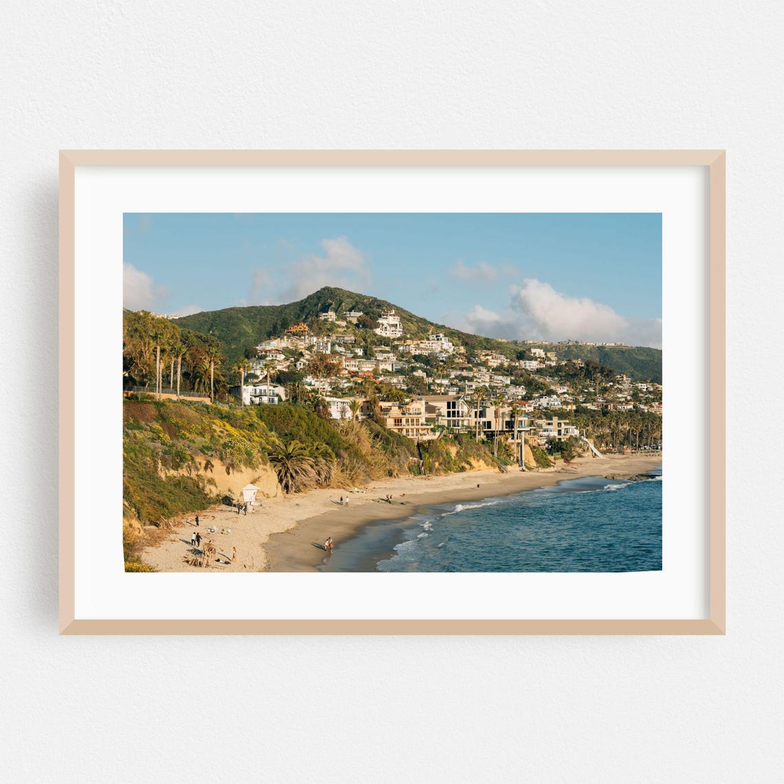 Laguna Beach Golden Hour Beach Cove With Hillside Houses Poster