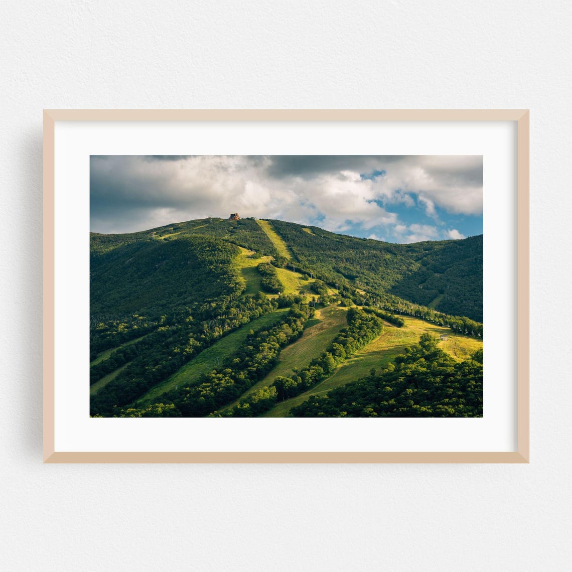 Green Mountain Ski Slopes In Summer Photo Poster New Hampshire Travel