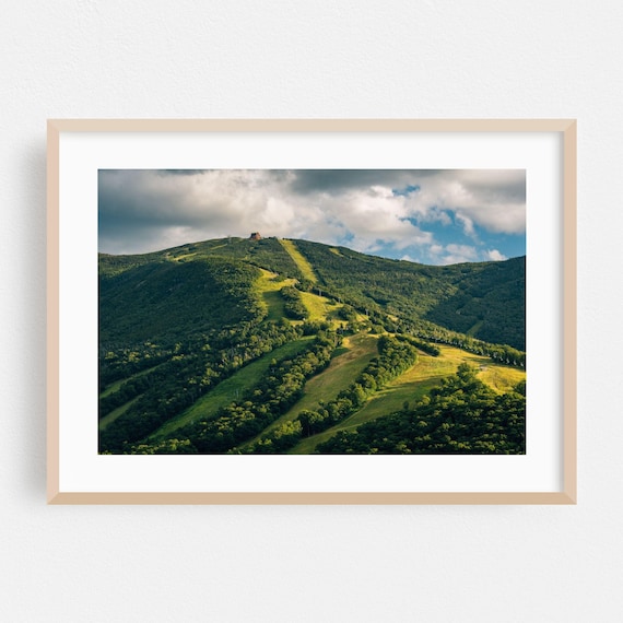 Green Mountain Ski Slopes In Summer Photo Poster New Hampshire Travel