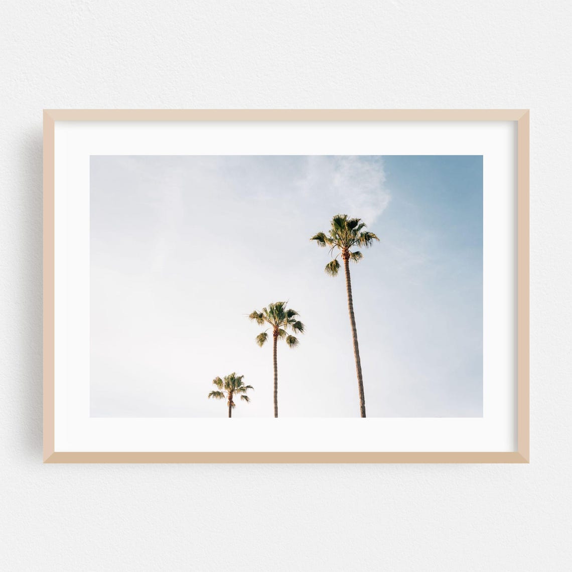 Laguna Beach California Three Palm Trees Minimalist Sky Photo Poster