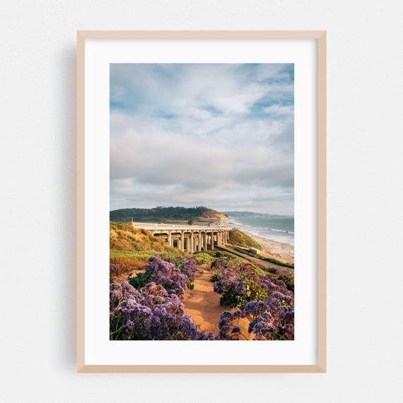 Del Mar Print Wall Art Coastal Framed Bridge Home Decor Flowers Poster Landscape Fine Beach Scenic Nature