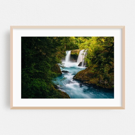 Washington Print Waterfall Wall Art Nature Framed Scenic Home Decor Forest Poster Landscape Fine Tropical Botanical