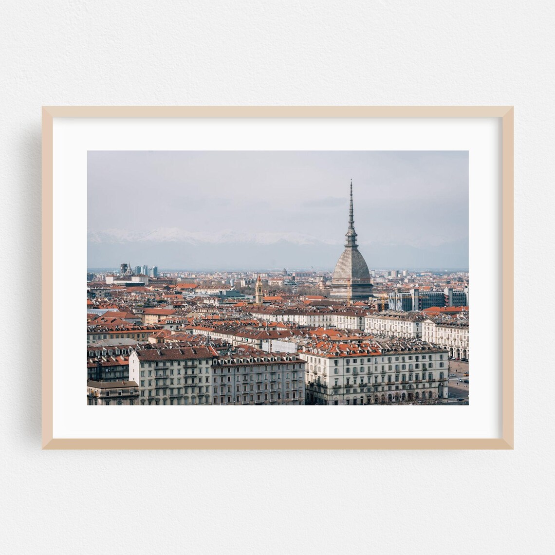 Turin Italy Skyline Photo Poster Mole Antonelliana Cityscape Travel