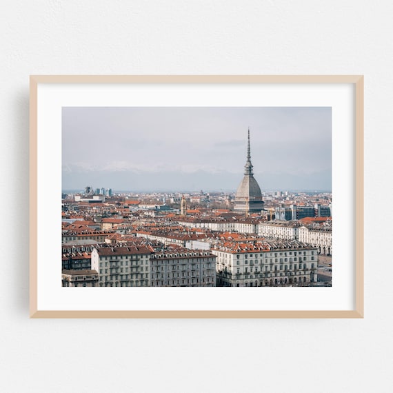 Turin Italy Skyline Photo Poster Mole Antonelliana Cityscape Travel