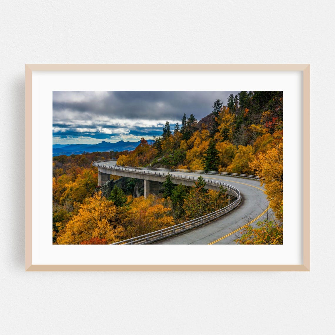 Blue Ridge Parkway Autumn Fall Foliage Mountain Road Photo Poster