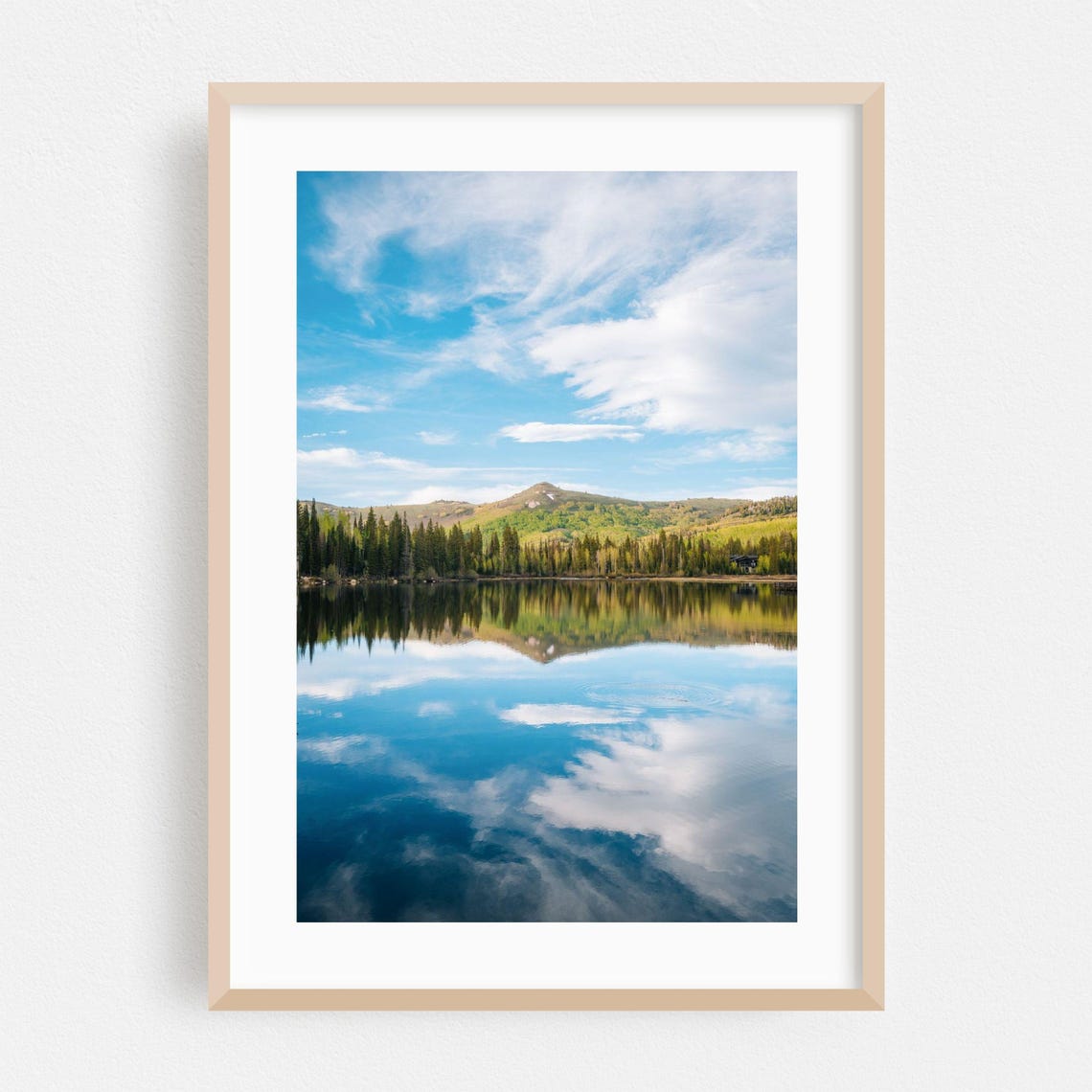 Park City Utah Mountain Lake Perfect Mirror Reflection Photo Print