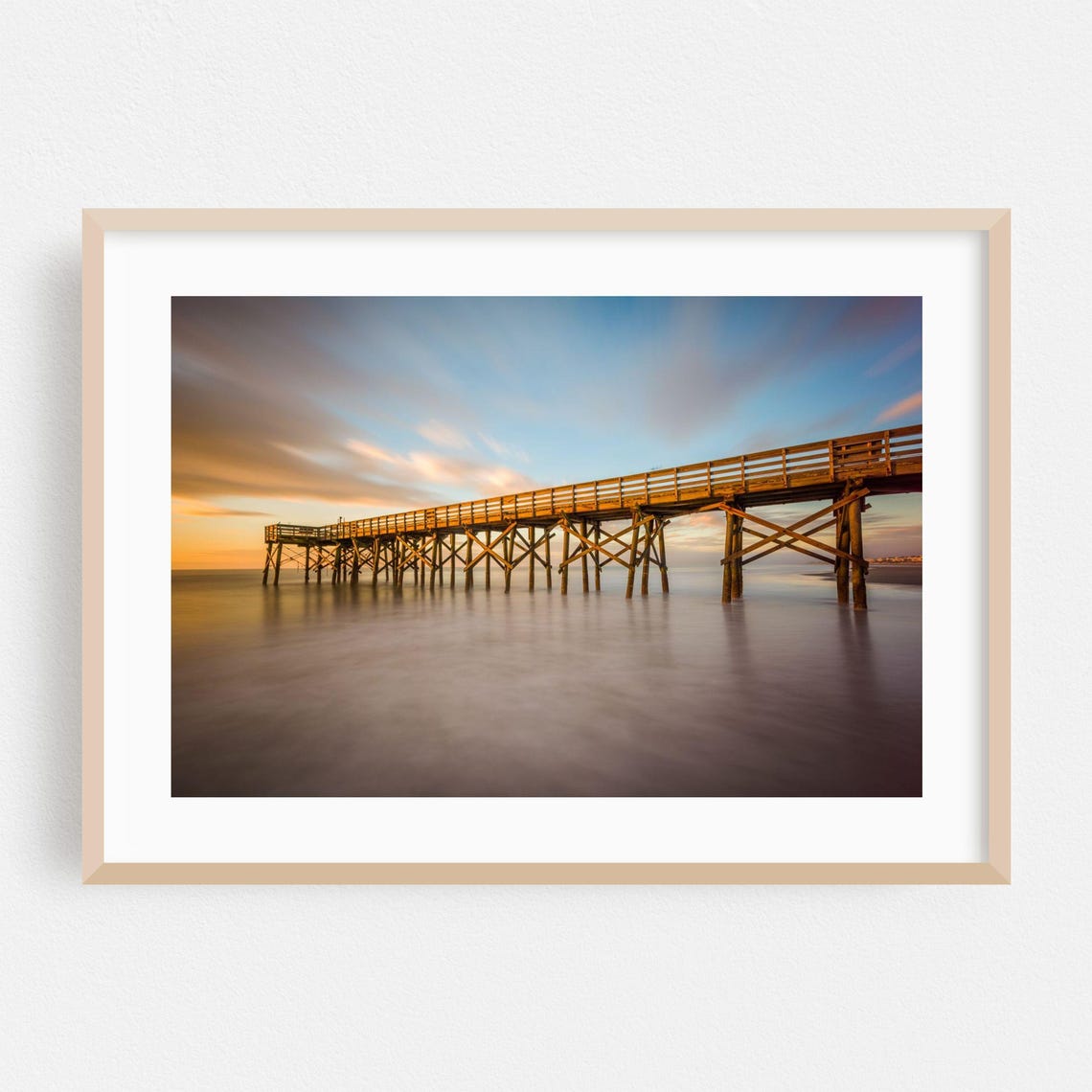 Charleston Boardwalk Sunset Pier Ocean Fine Art Photography Poster