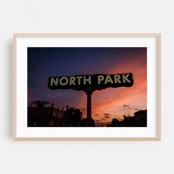 San Diego Print Wall Art Neon Sign Framed City Home Decor Night Sky Poster Sunset Fine Architecture Travel
