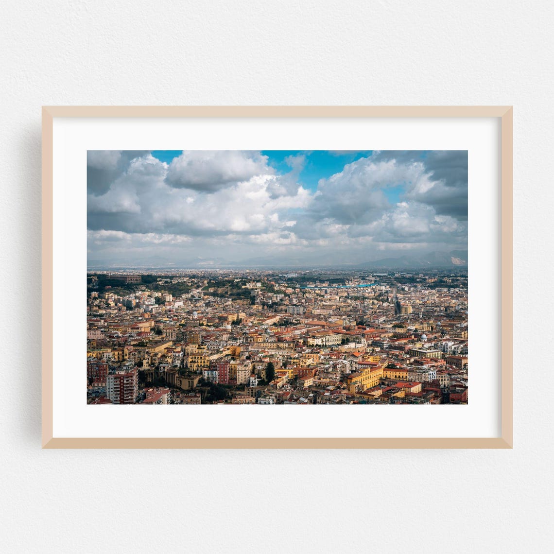 Naples Italy Panoramic Cityscape Skyline Daytime View Poster