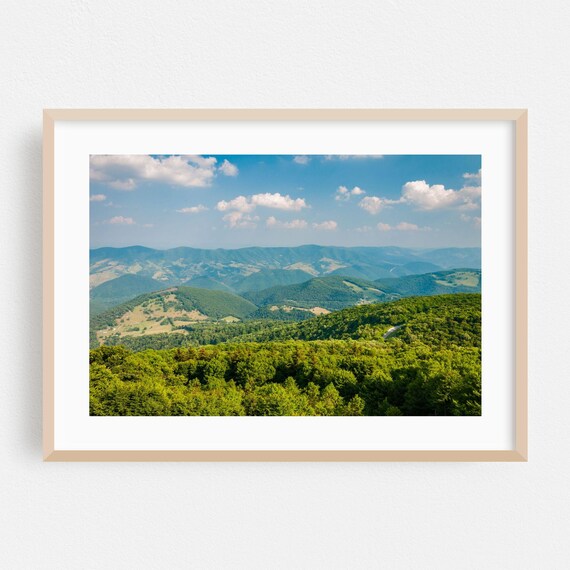 West Virginia Green Mountain Valley Forest Landscape Photo Poster