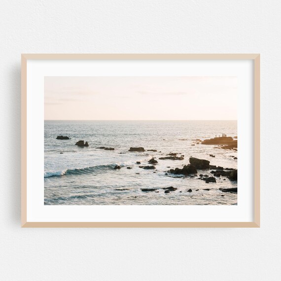 Laguna Beach Rocky Shoreline Soft Morning Ocean Waves Poster