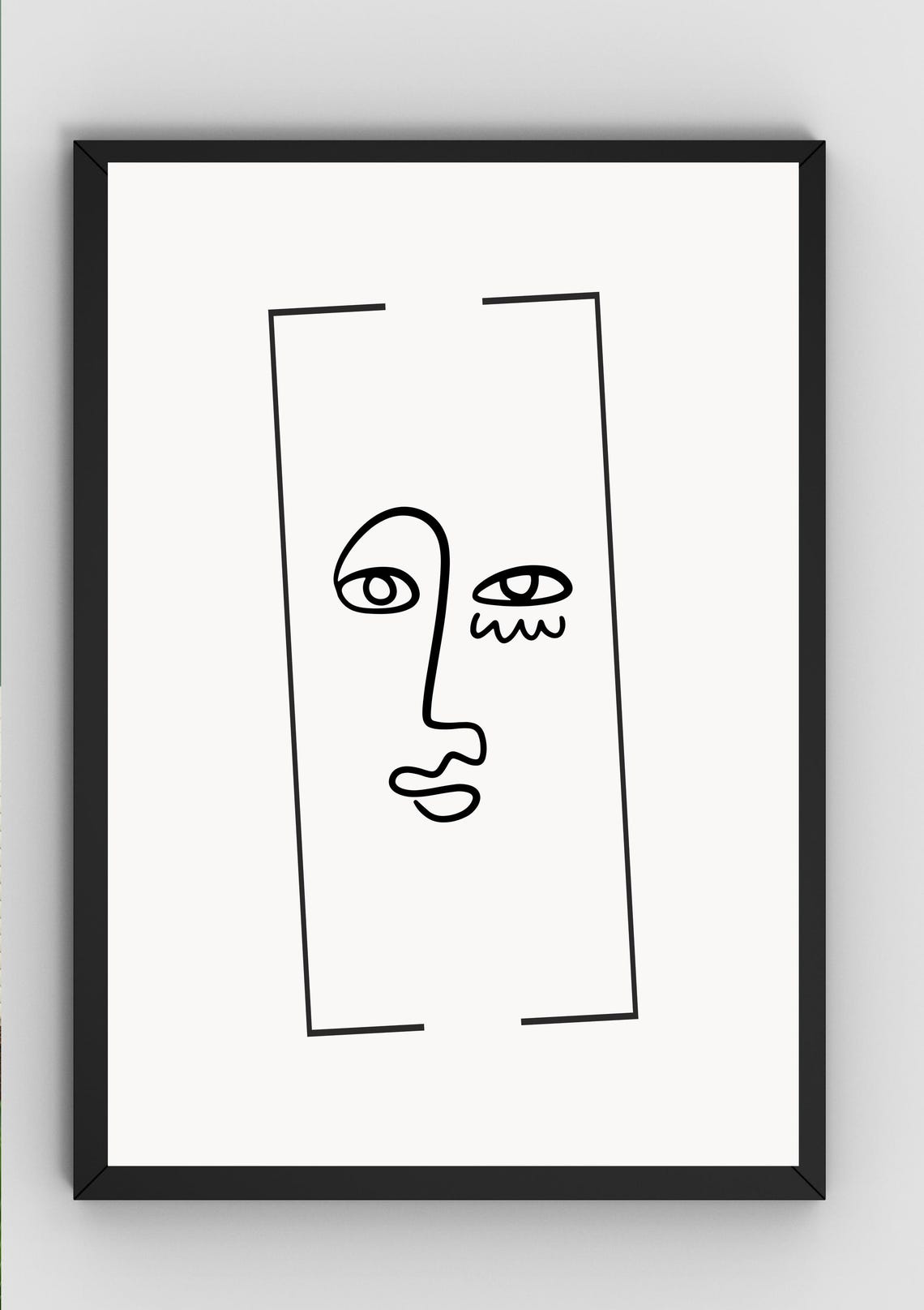 Abstract Line Art Minimalist Face Art Modern Wall Decor Black And White Artwork Contemporary Poster - Image 2