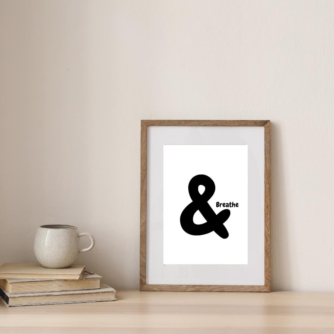 And Breathe Minimalist Inspirational Quote Print - Image 4