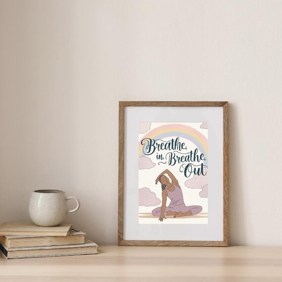 Breathe In Breathe Out, Yoga Room Decor