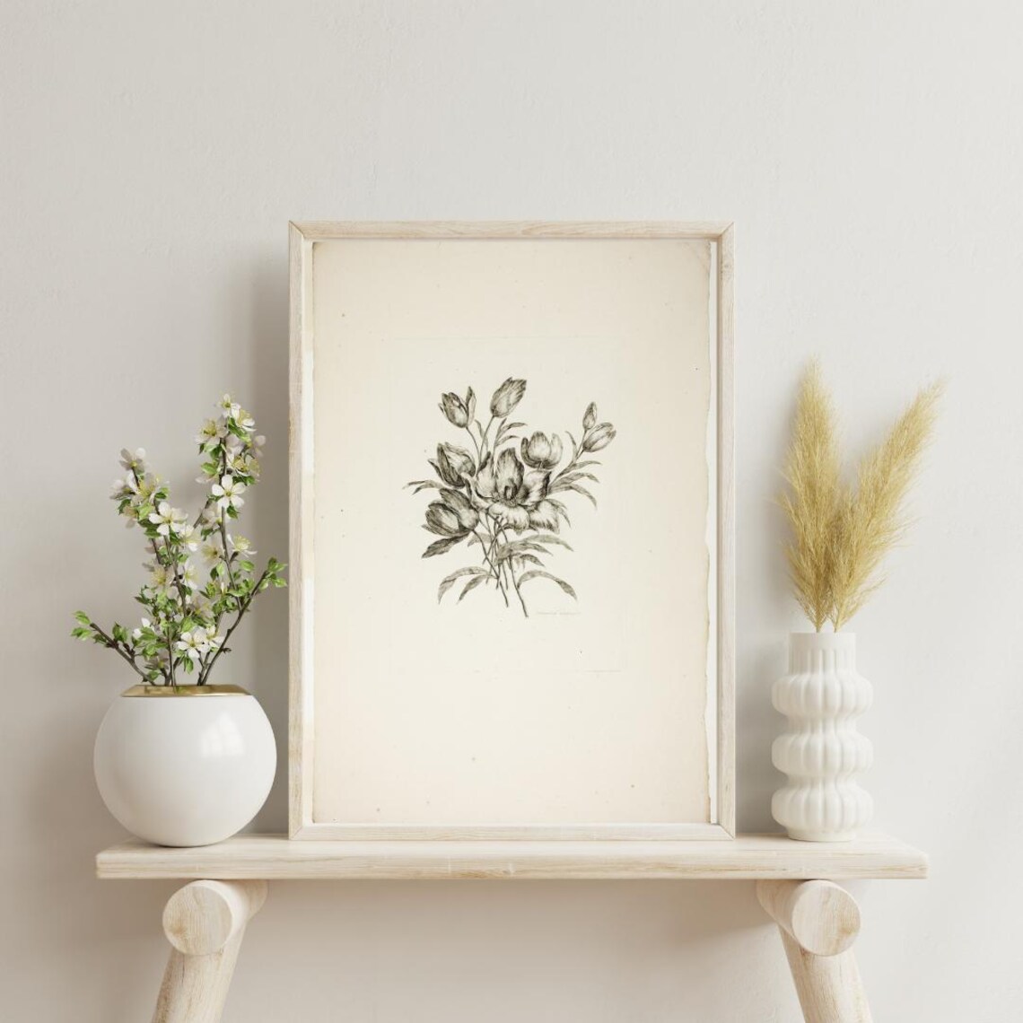 Flower Drawing Vintage Botanical Art Print - Image 3