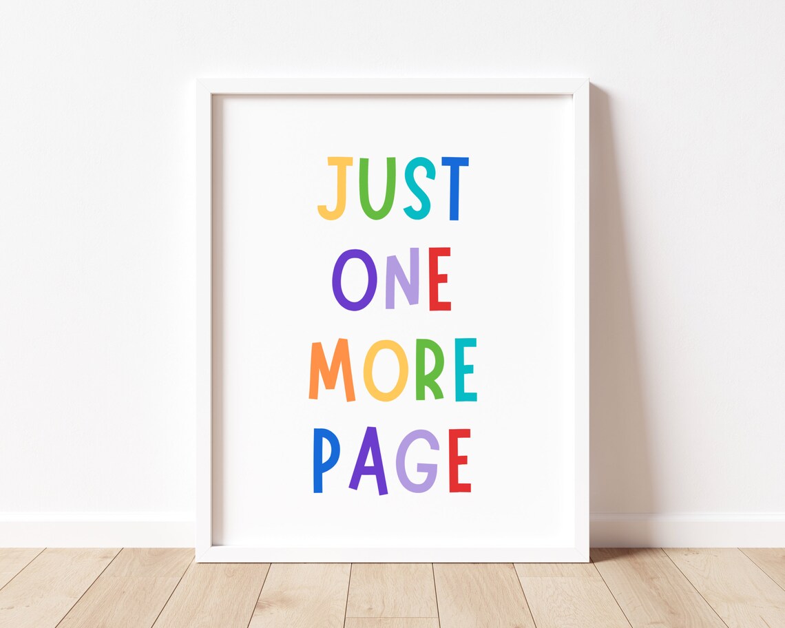 Just One More Page Reading Corner Rainbow Poster