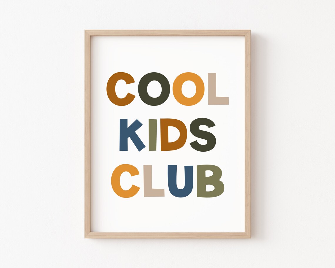 Cool Kids Club Boho Classroom Decor Wall Art Print