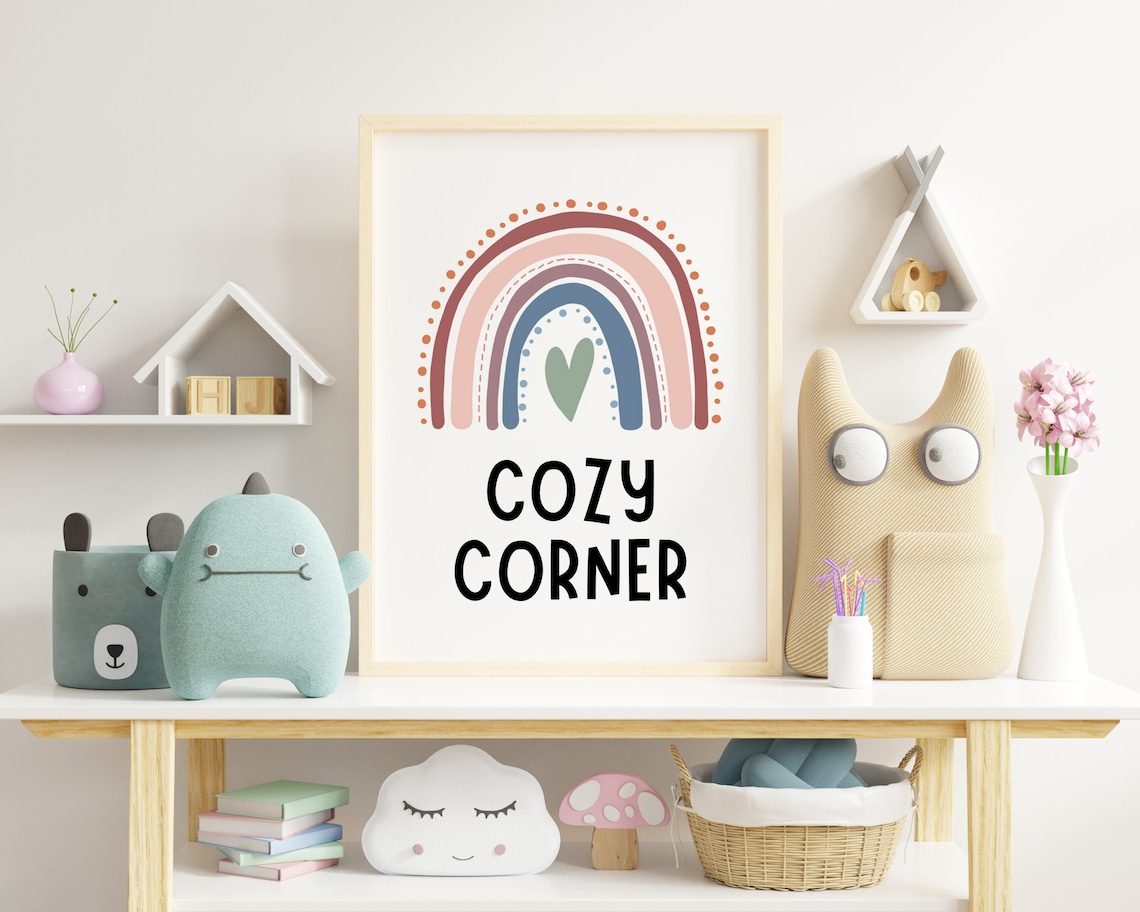 Cozy Corner Boho Classroom Rainbow Art Print - Image 2