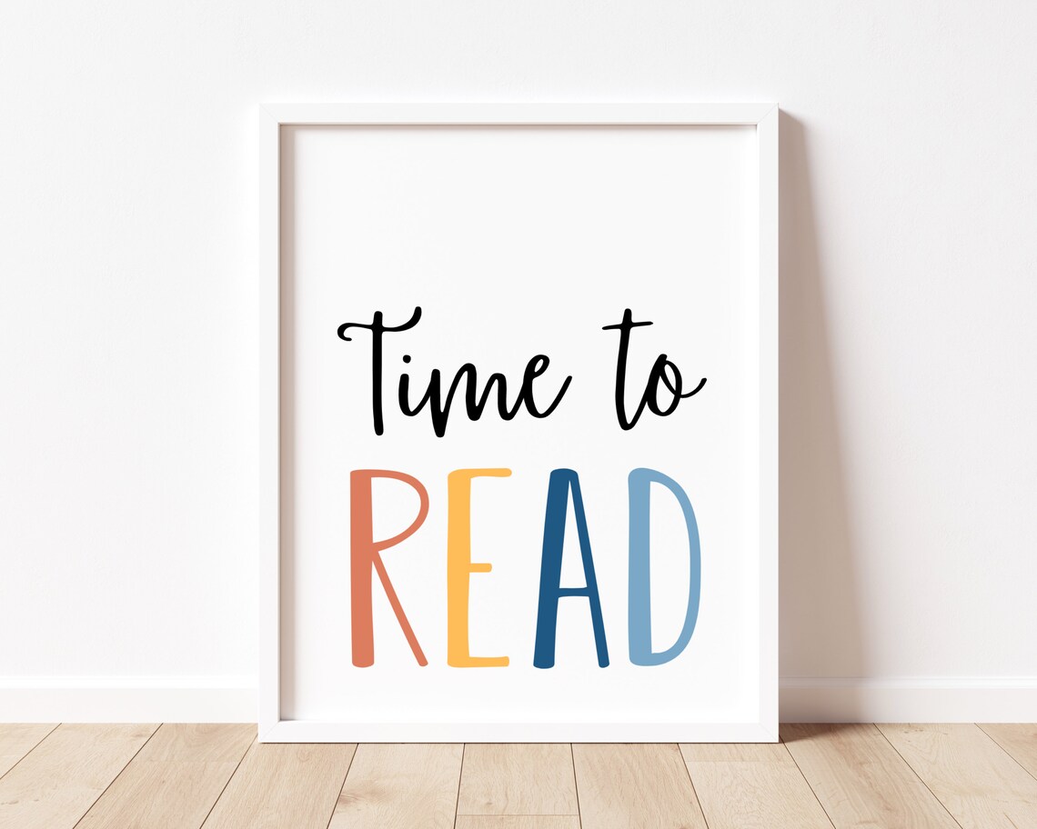 Time To Read Sign, Kids Reading Corner Poster - Image 3