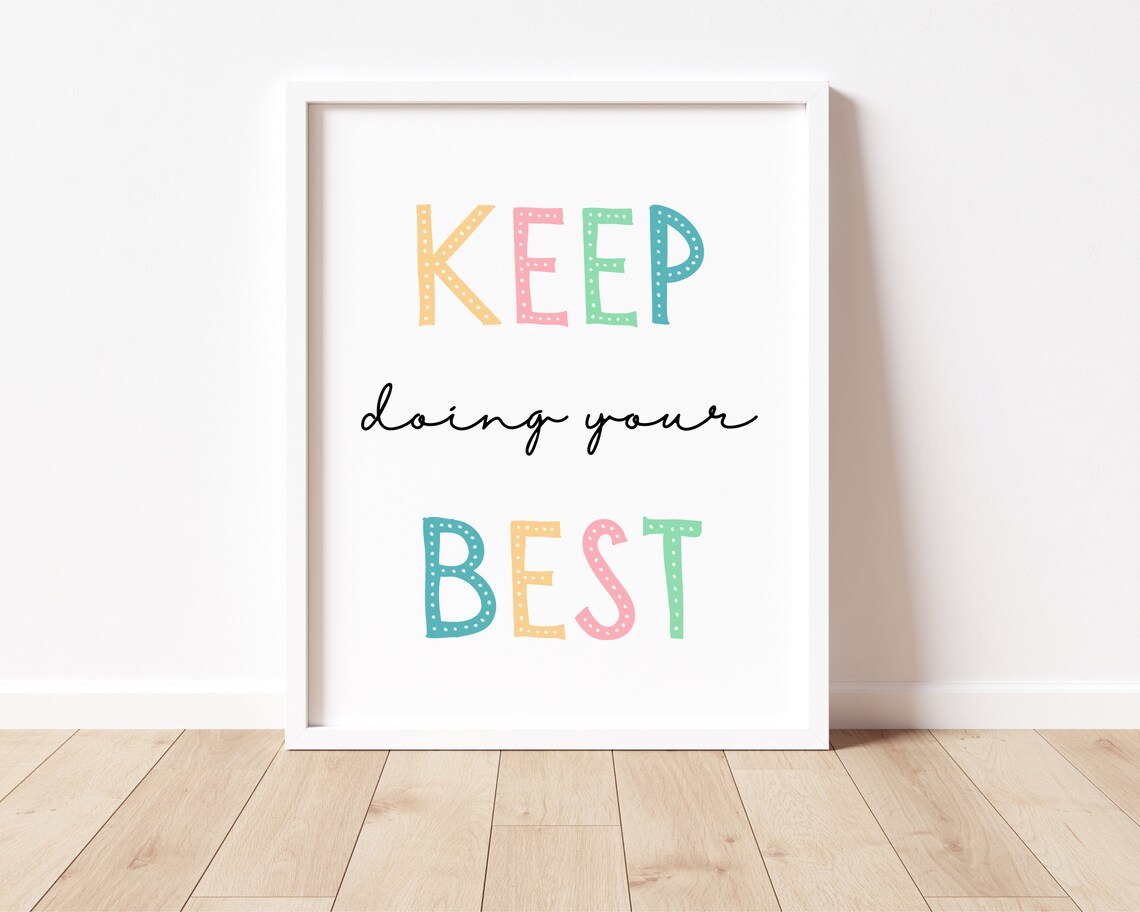 Keep Doing Your Best Kids Affirmations Poster Print - Image 2