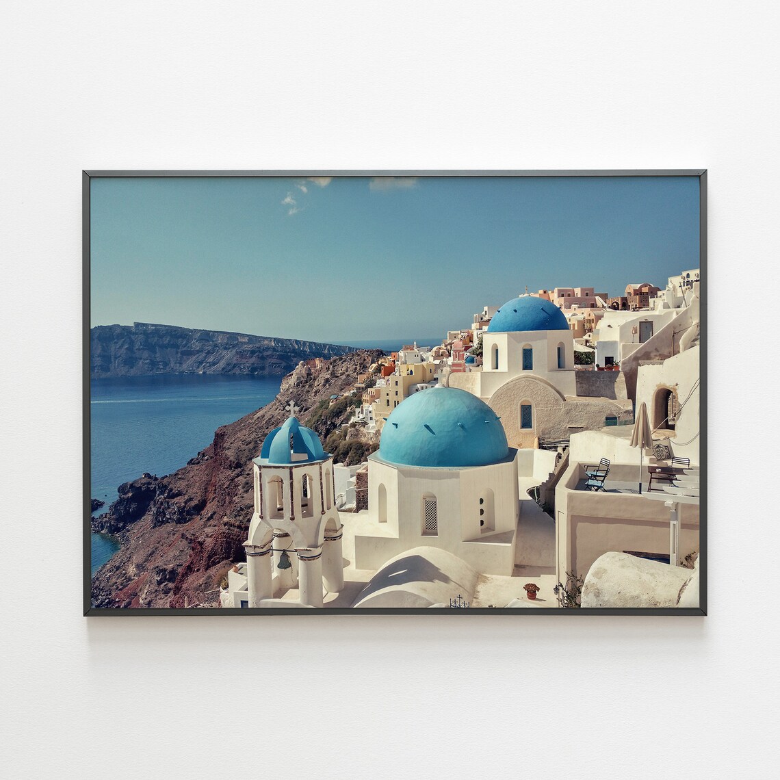 Santorini Greece Coastal Art Print, Mediterranean