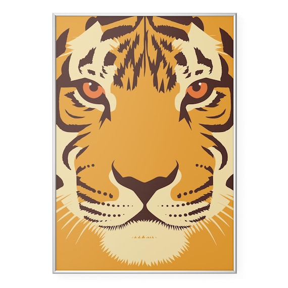 Tiger Wall Art Print Bold Animal Poster Wildlife Home Dcor Big Cat Artwork Jungle Safari Modern Illustration
