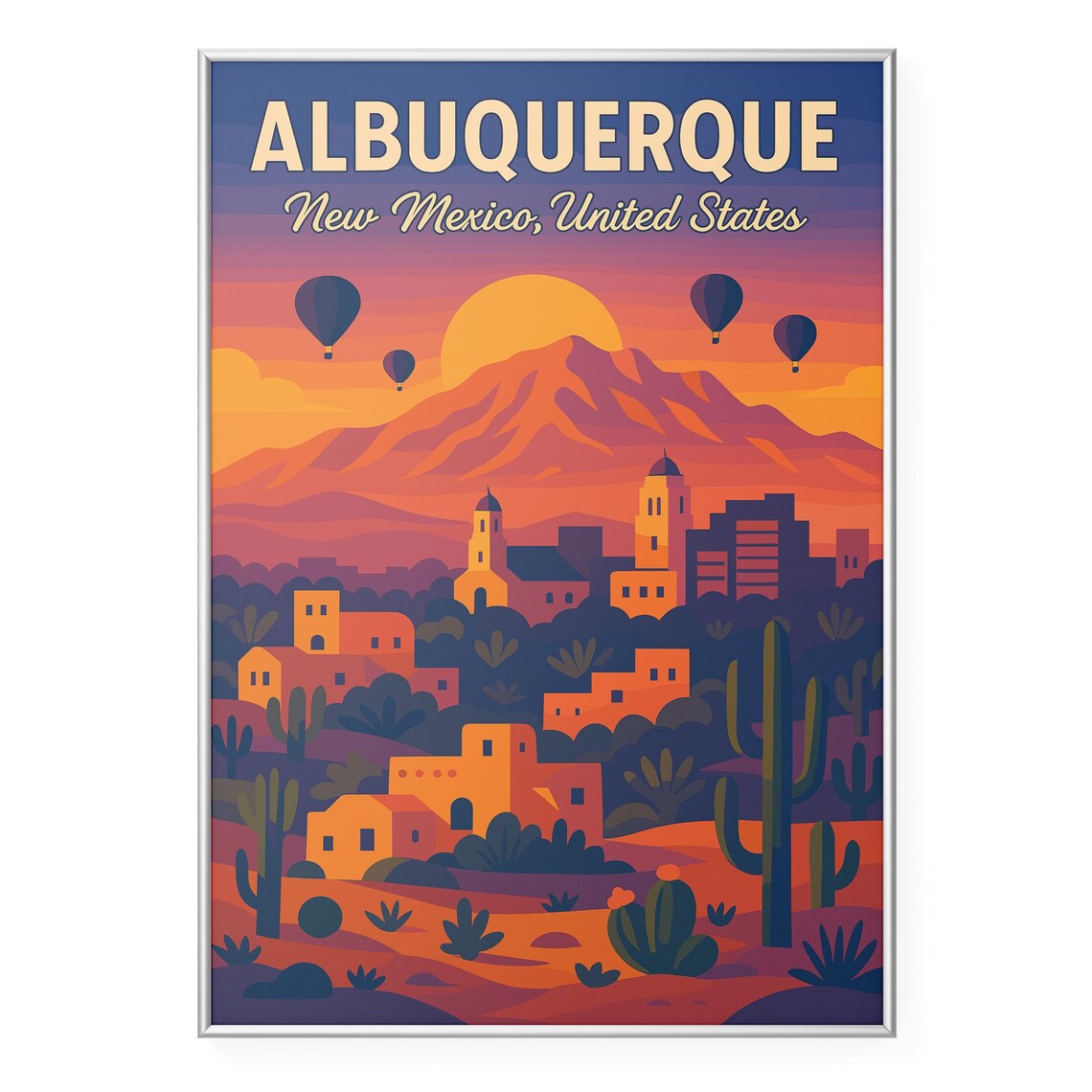 Albuquerque Photo Print Poster New Mexico Wall Art Modern Office Home Decor