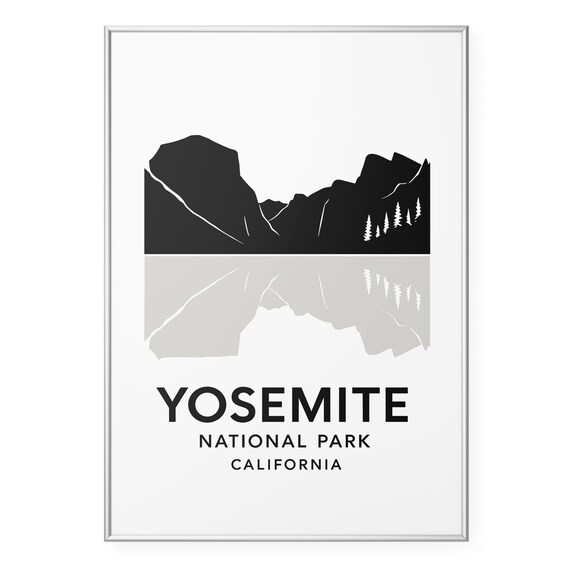 Yosemite National Park California Granite Cliffs Reflection Poster