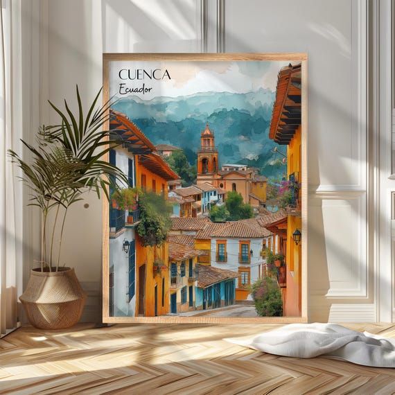 Cuenca Travel Poster Print Ecuador Wall Art Wanderlust Home And Office Decor Gift For Travelers