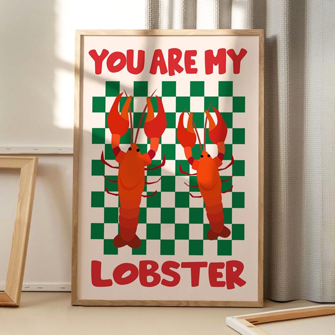 You Are My Lobster Art Poster Trendy Wall Kitchen Decor Retro Home Print Printed Gift