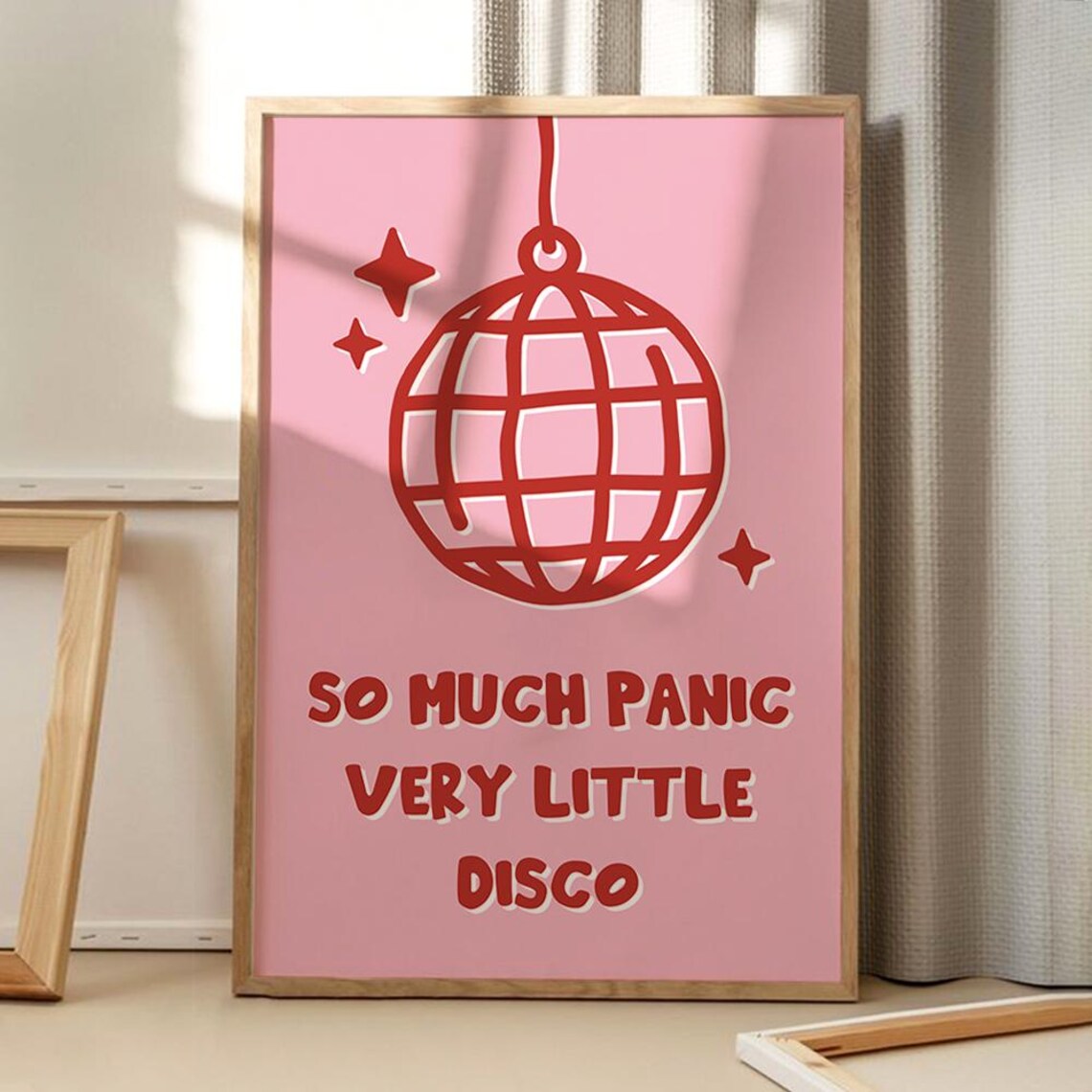 So Much Panic Very Little Disco Pink Retro Poster