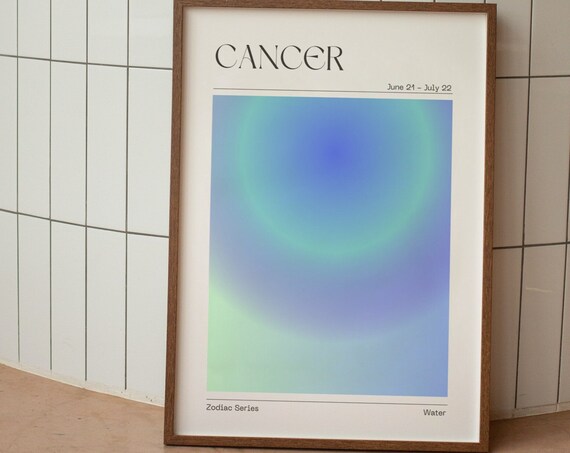Cancer Zodiac Aura Gradient Astrology Art Poster