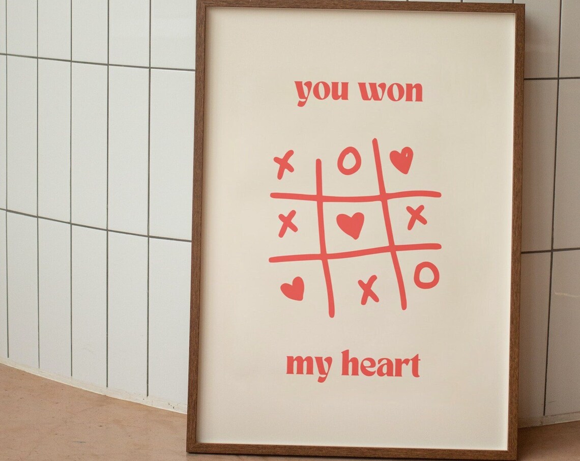 You Won My Heart Print, Minimalist Valentine Decor