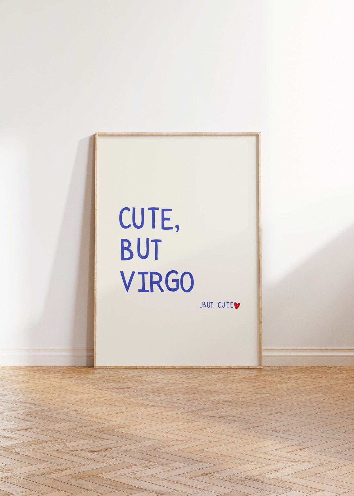 Cute But Virgo Blue Minimalist Zodiac Sign Funny Quote Poster - Image 2
