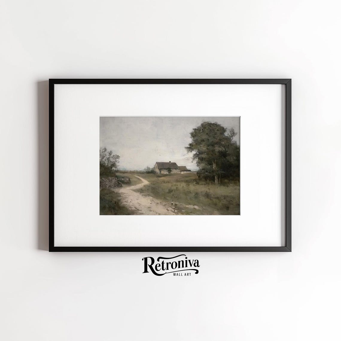 Rustic Countryside Cottage Landscape Vintage Oil Painting Moody Country Art Print Farmhouse Wall Decor Retroniva Art Lnd 013 - Image 6