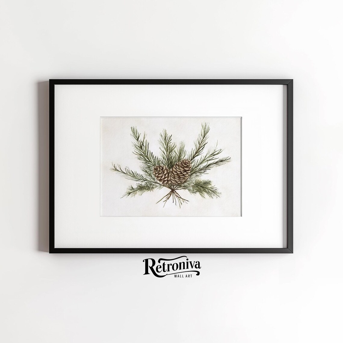 Winter Botanical Watercolor Of Pine Branches And Pinecones Poster - Image 6