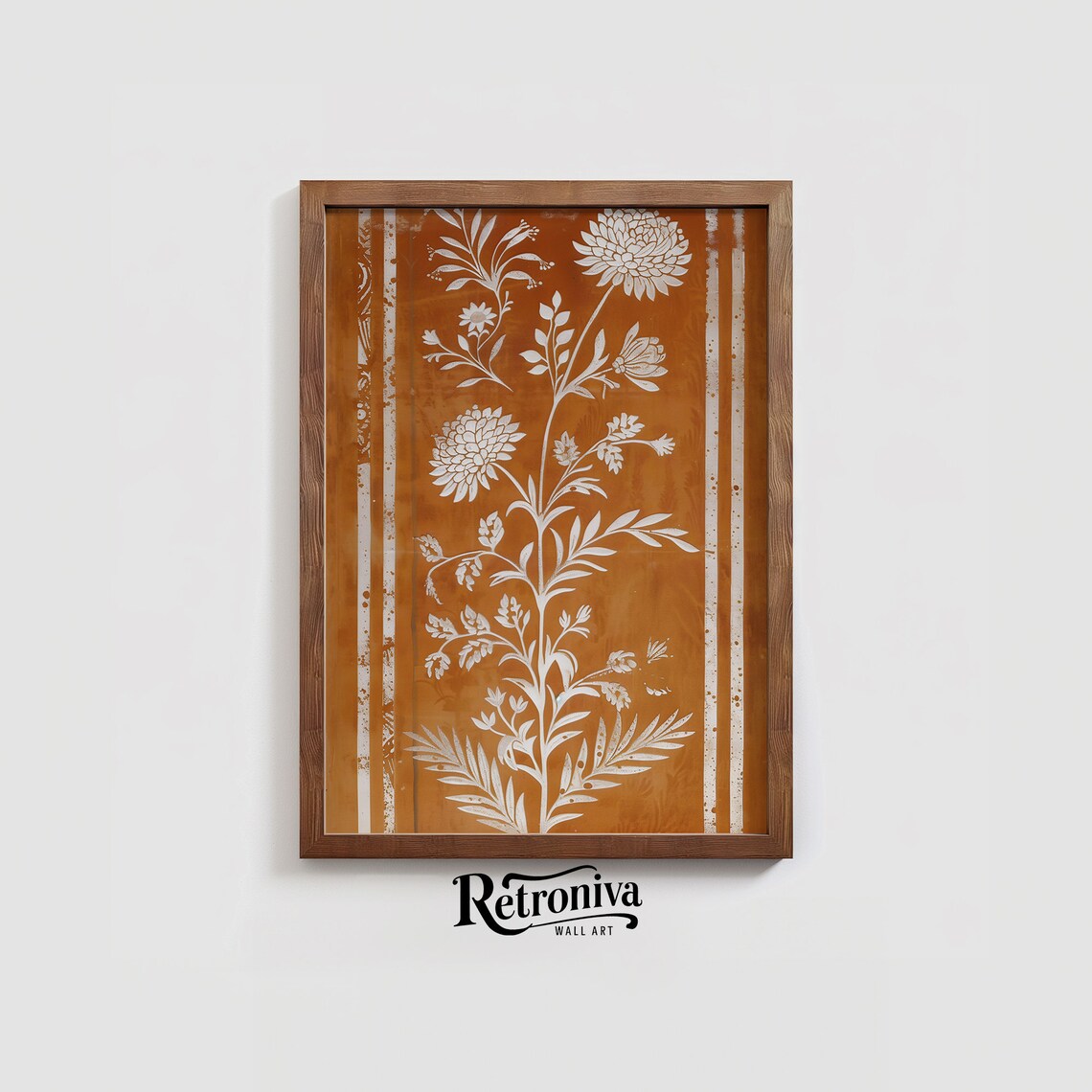 Burnt Orange Textile Vintage Botanical Art Print - Image 3
