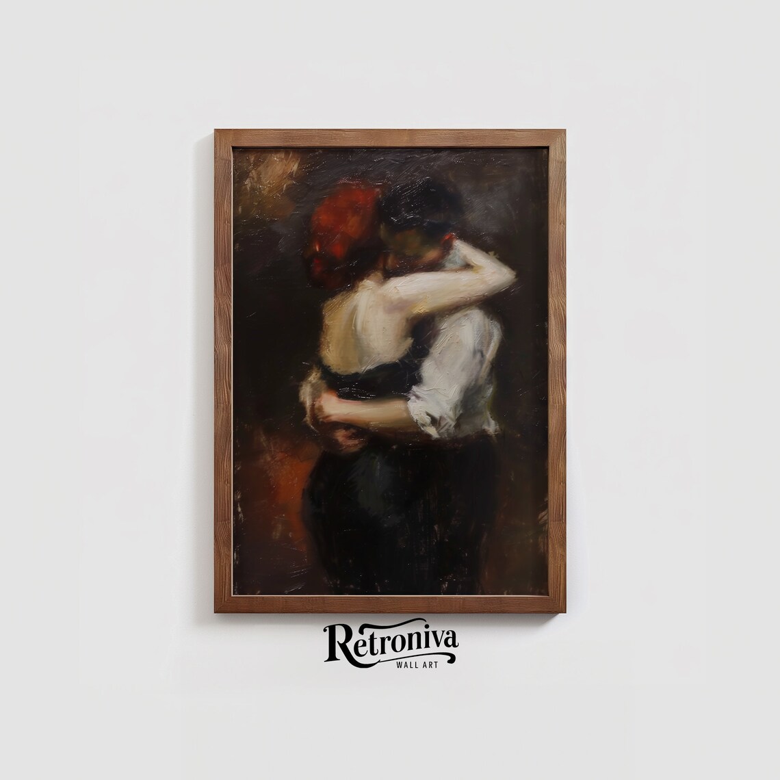 Dancing Couple Vintage Oil Painting Art Print - Image 3