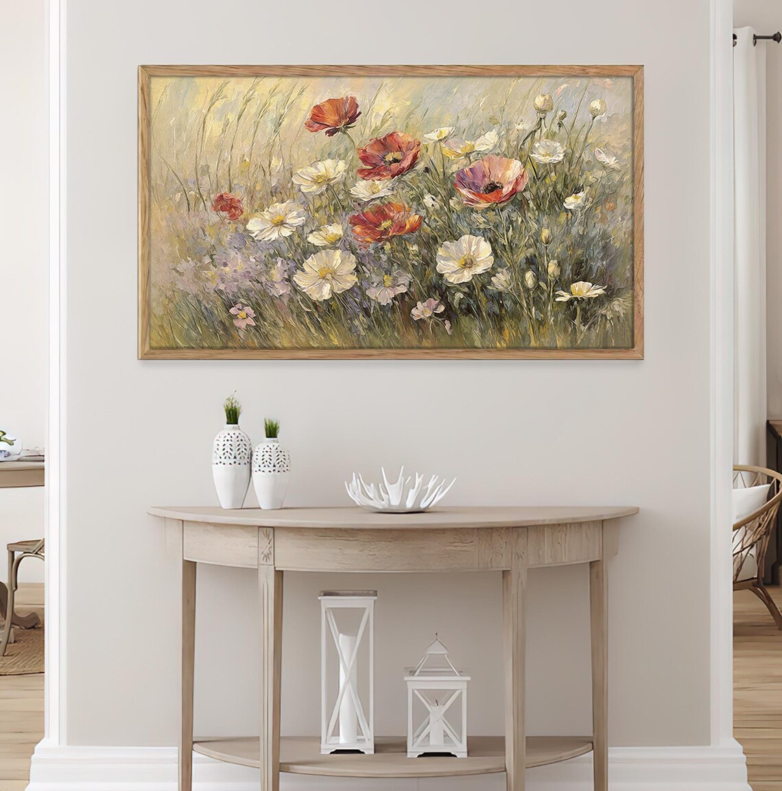 Red Poppy Wildflower Meadow Impressionist Oil Painting Bloom Poster - Image 4