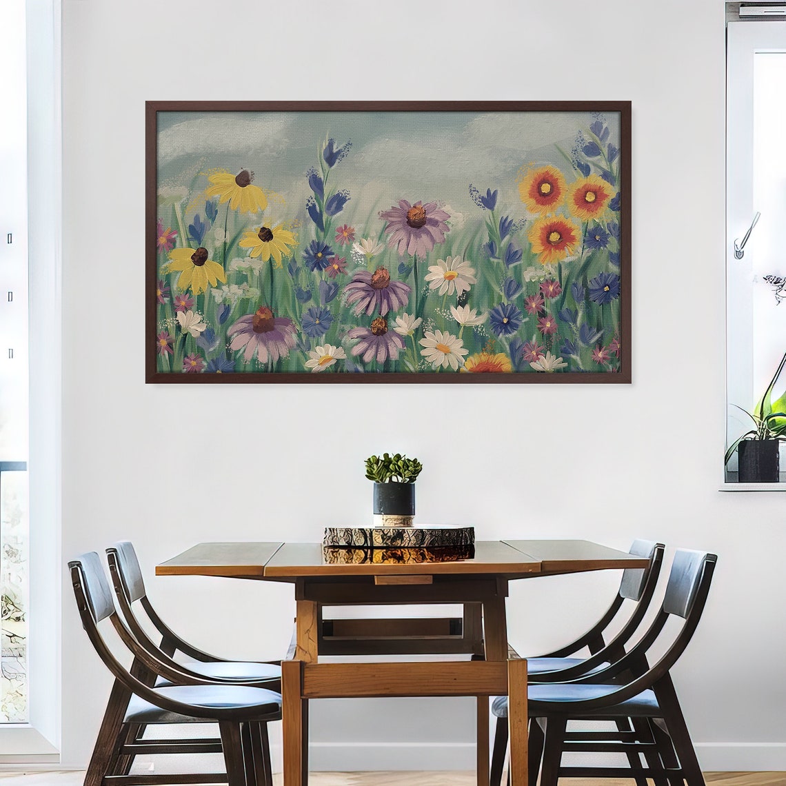 Wildflower Meadow Daisies Coneflowers Sunflowers Garden Art Print - Image 3