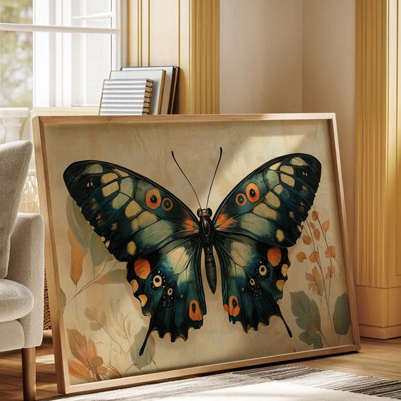 Colorful Butterfly Wall Art Nature Inspired Botanical Print For Elegant And Vibrant Home Decor