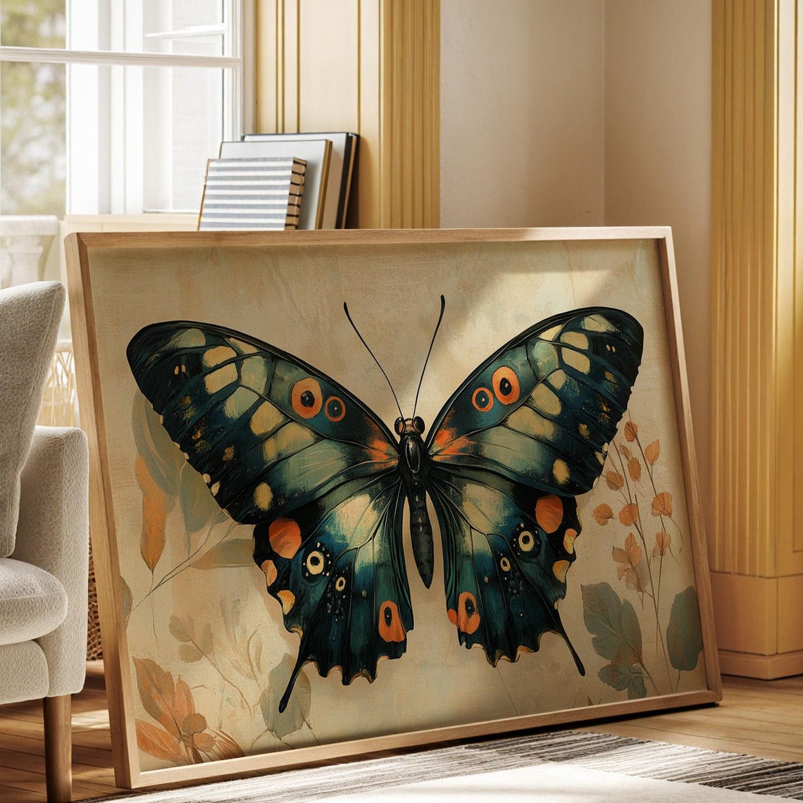 Colorful Butterfly Wall Art Nature Inspired Botanical Print For Elegant And Vibrant Home Decor