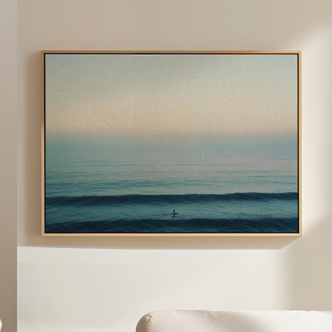 Minimalist Ocean Surfer Art Print, Coastal Decor