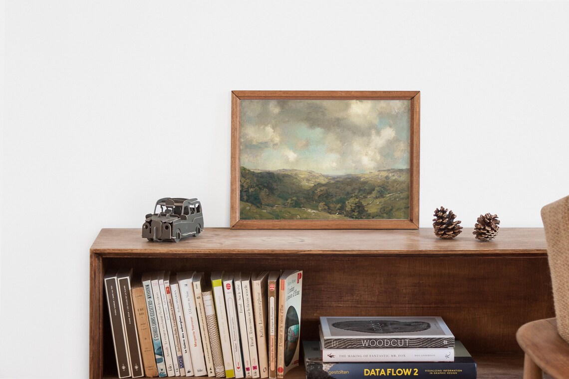 Vintage Meadow Landscape, French Country Wall Print - Image 2
