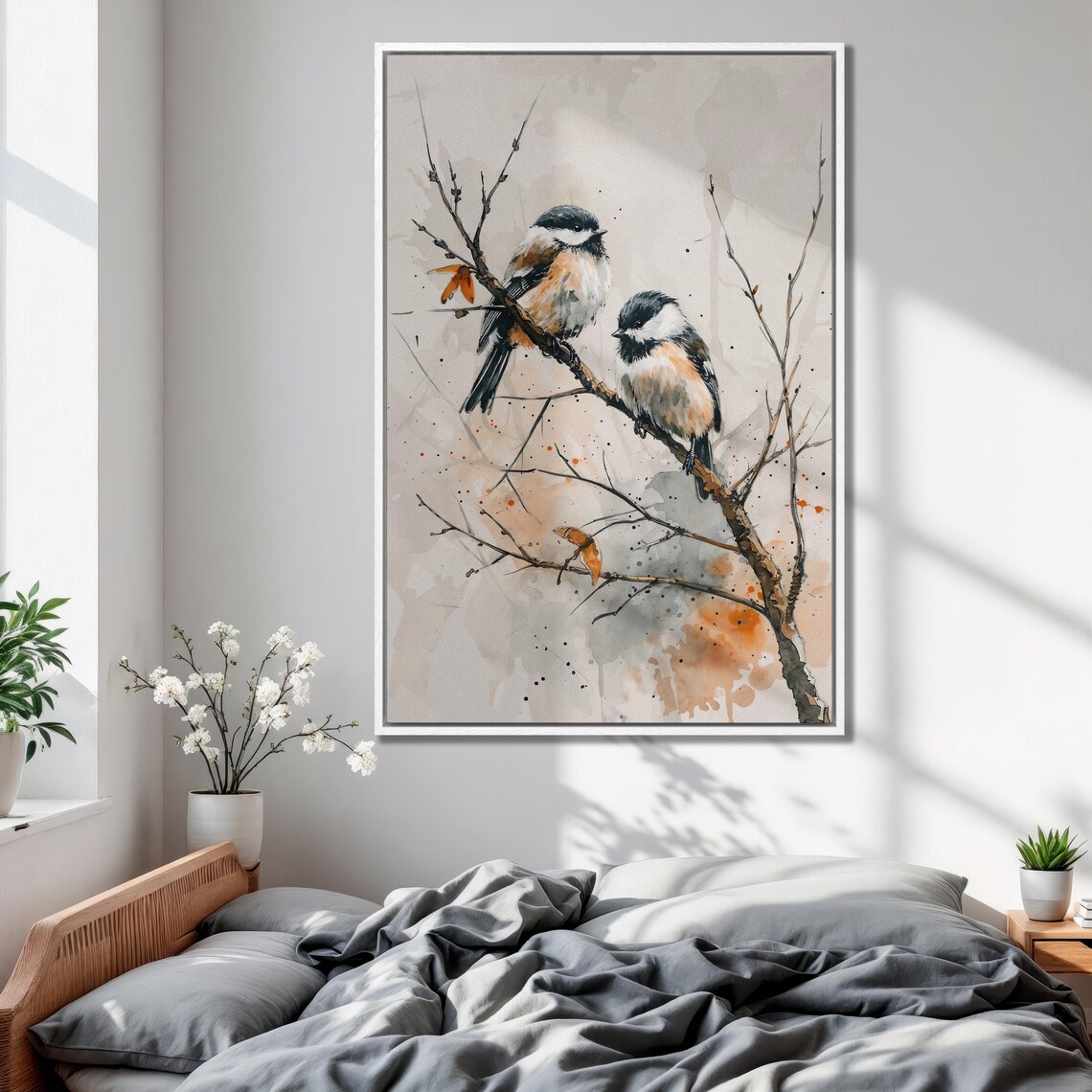 Chickadees Watercolor Art Print, Bird Wall Decor - Image 4