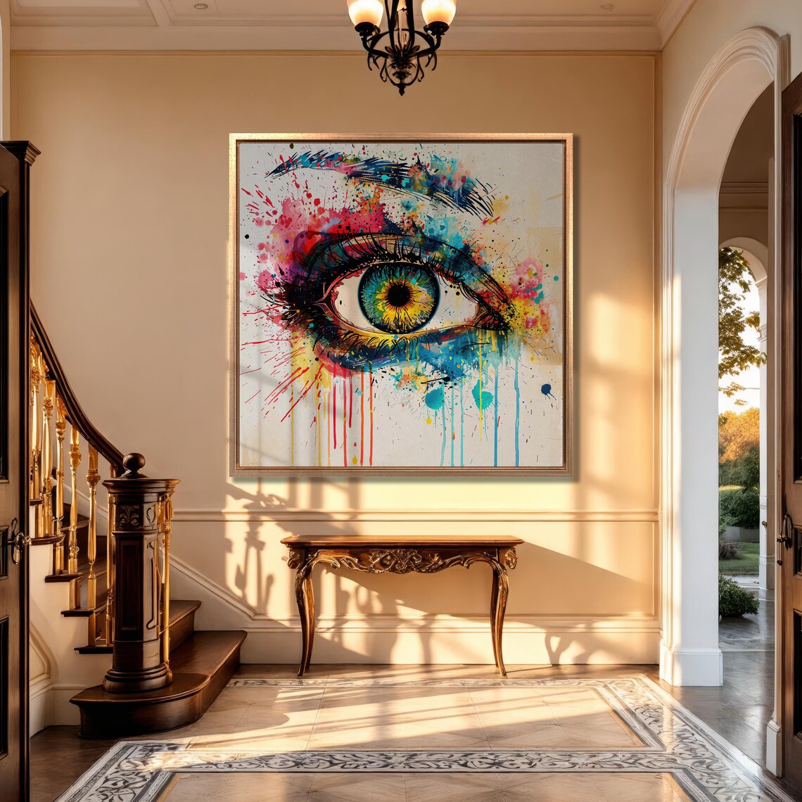 Colorful Eye Pop Art Painting Print, Abstract Decor - Image 3