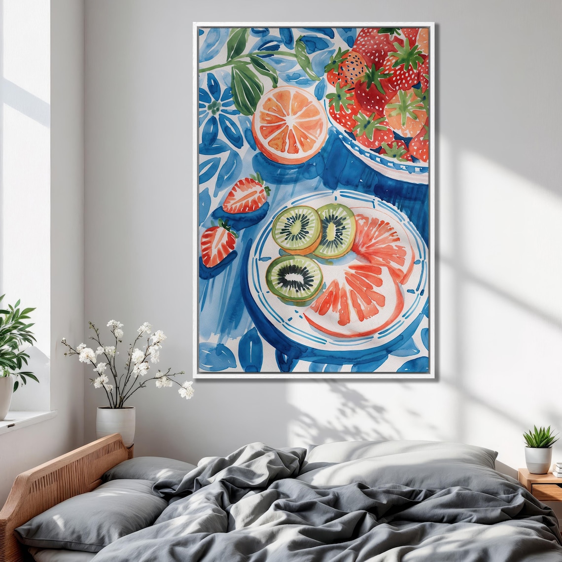 Fresh Citrus Kiwi Strawberry Watercolor Fruit Still Life Art Poster - Image 4