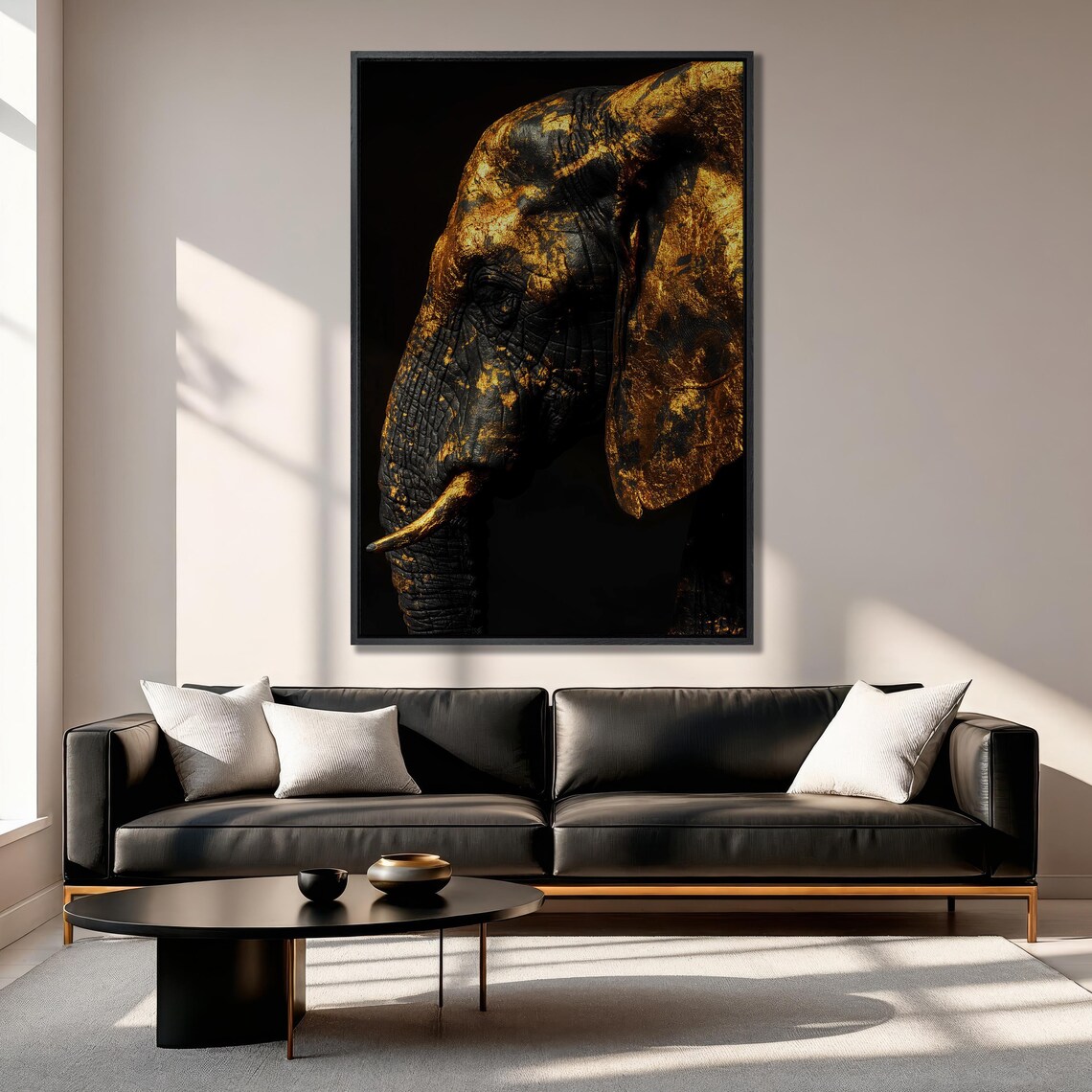 Gilded Elephant Profile, African Safari Poster Print - Image 5