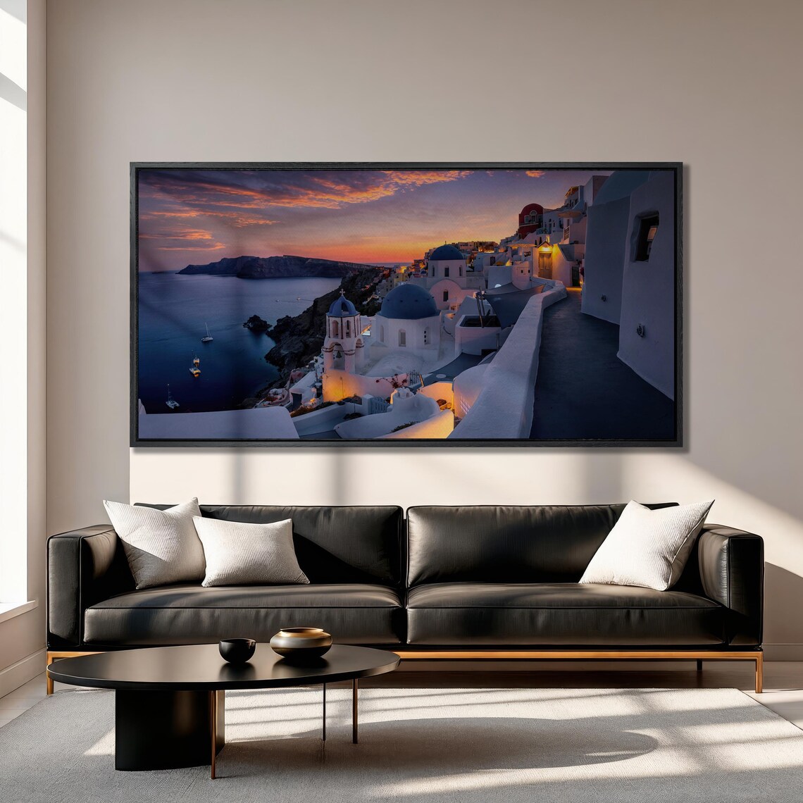 Santorini During Dusk Travel Poster, Greece Landscape - Image 4