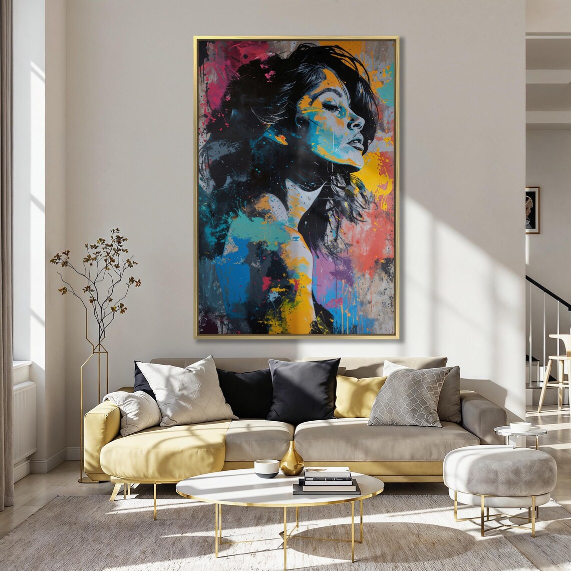 Pop Art Woman Portrait, Abstract Colorful Wall Art Print - Image 4